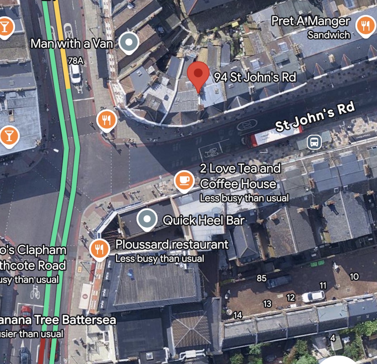 Map showing PRO-KUT Clapham at 94 St John's Road